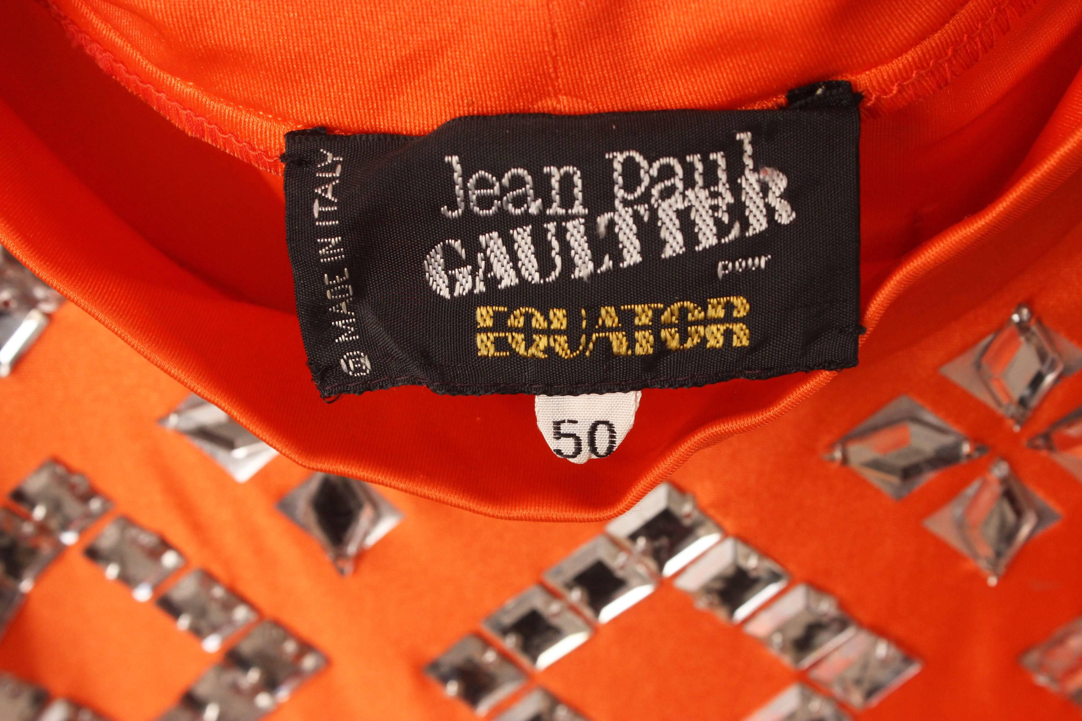 Jean Paul Gaultier Vintage Tangerine Mirrored Top For Sale 1