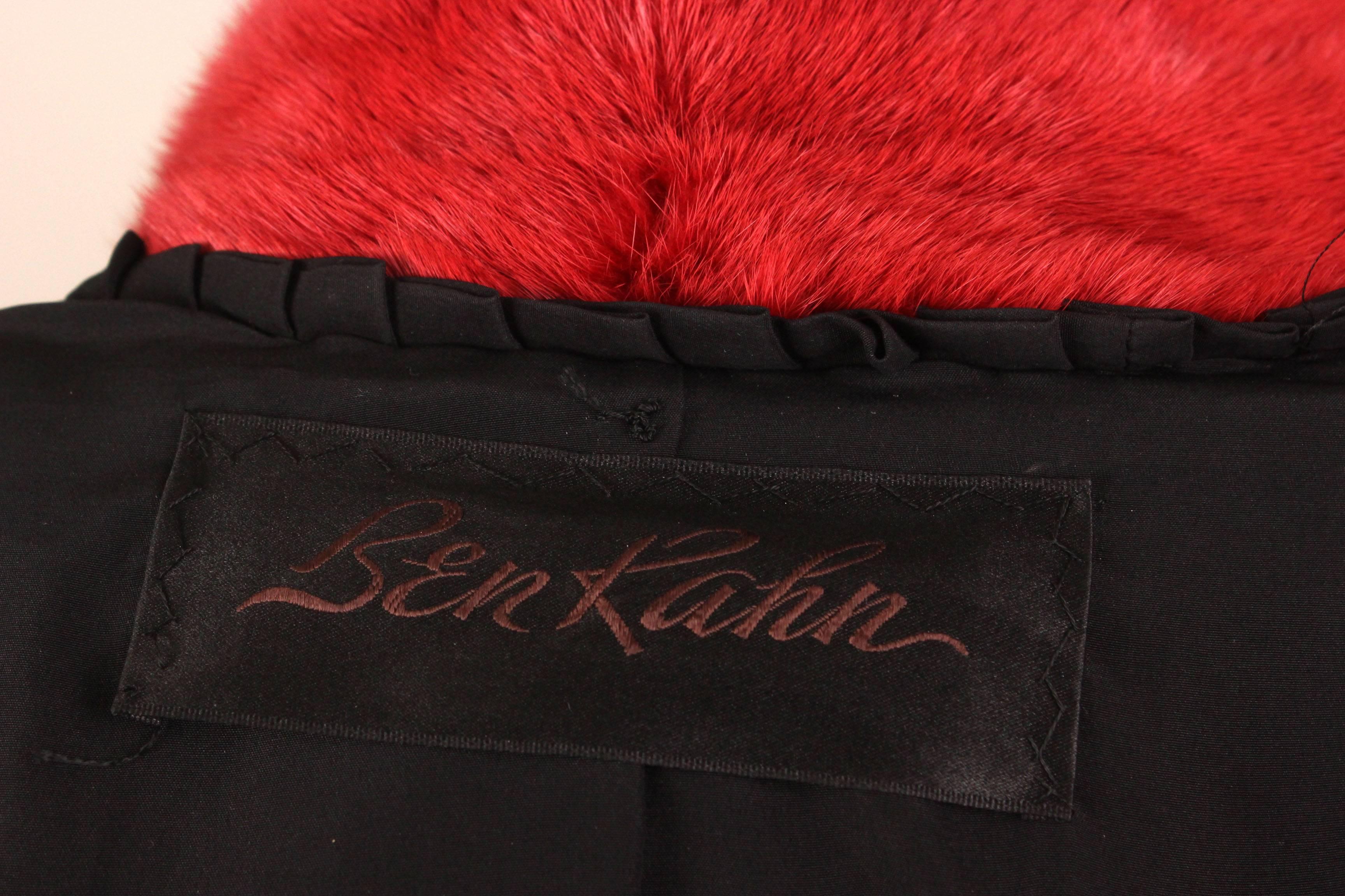 Ben Kahn Red Mink Double Breasted Jacket, 1990s  For Sale 3