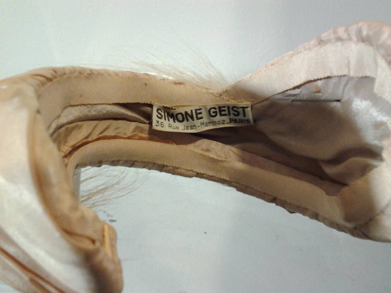Superb 1950s French Simone Geist Ballet-Inspired Egret Feather Hat 1
