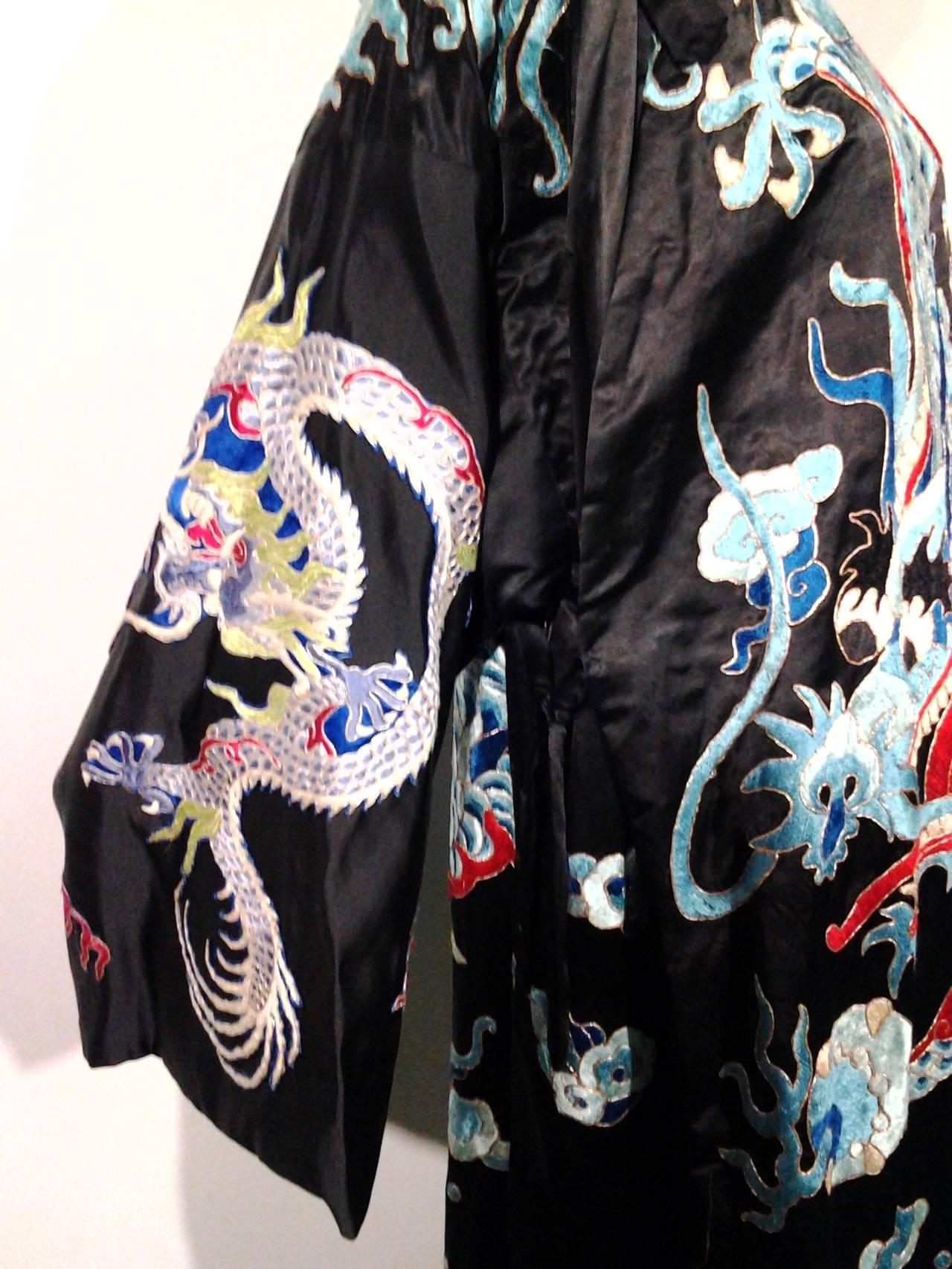 Heavily Embroidered Chinese Opera Coat or Robe w/ Dragon Motif 1
