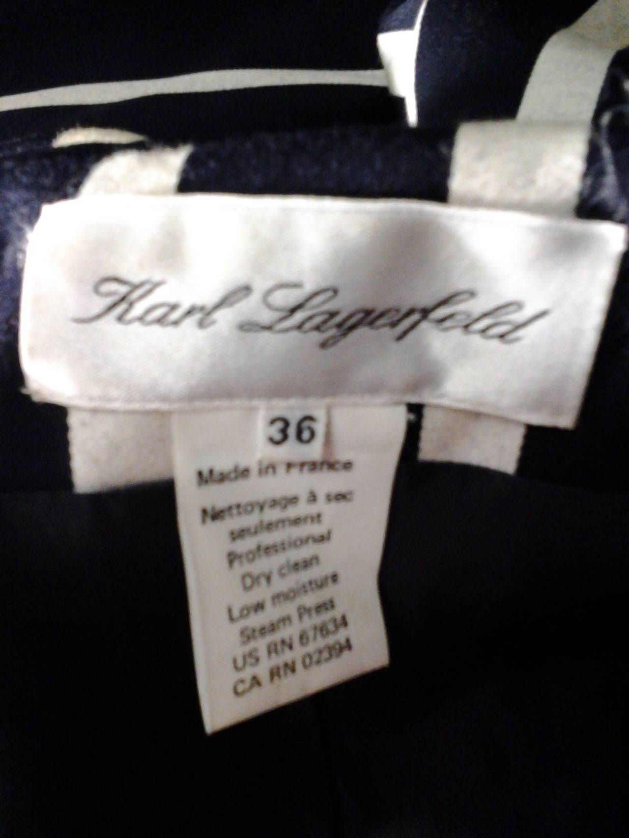 1980s Karl Lagerfeld Awning Stripe Jacket in Wool and Cotton 4