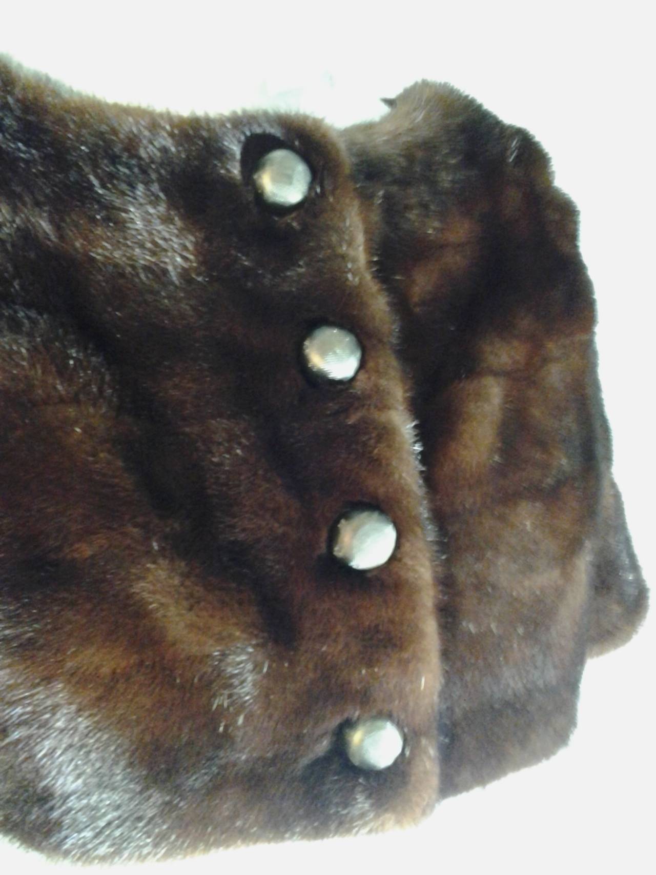 1960s Bergdorf Goodman Cropped Mink Bolero Jacket In Excellent Condition In Gresham, OR