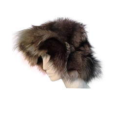 1980s Missoni Silver Fox Knit Hat