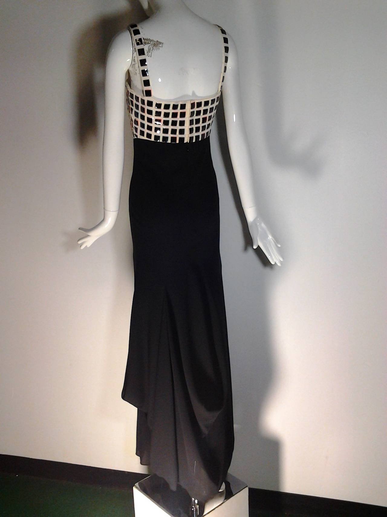 Chanel Evening Dress with Mylar Tiled Bodice and Draped Hem For Sale at ...