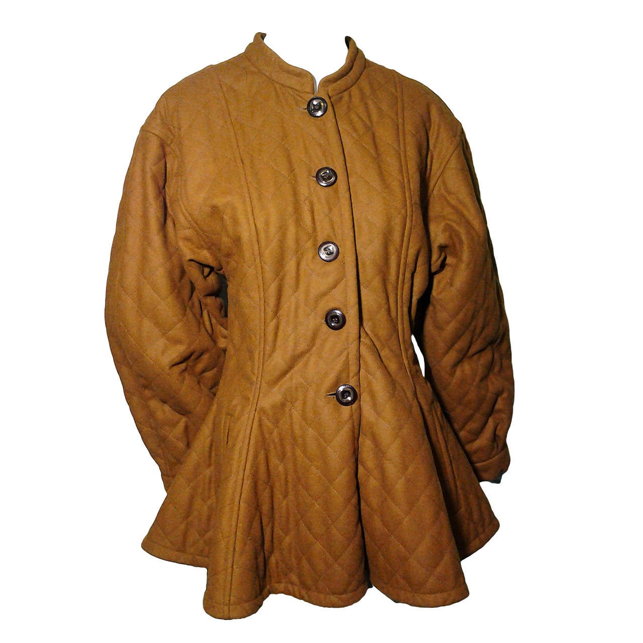 1980s Yves Saint Laurent Quilted Wool Moroccan Style Coat