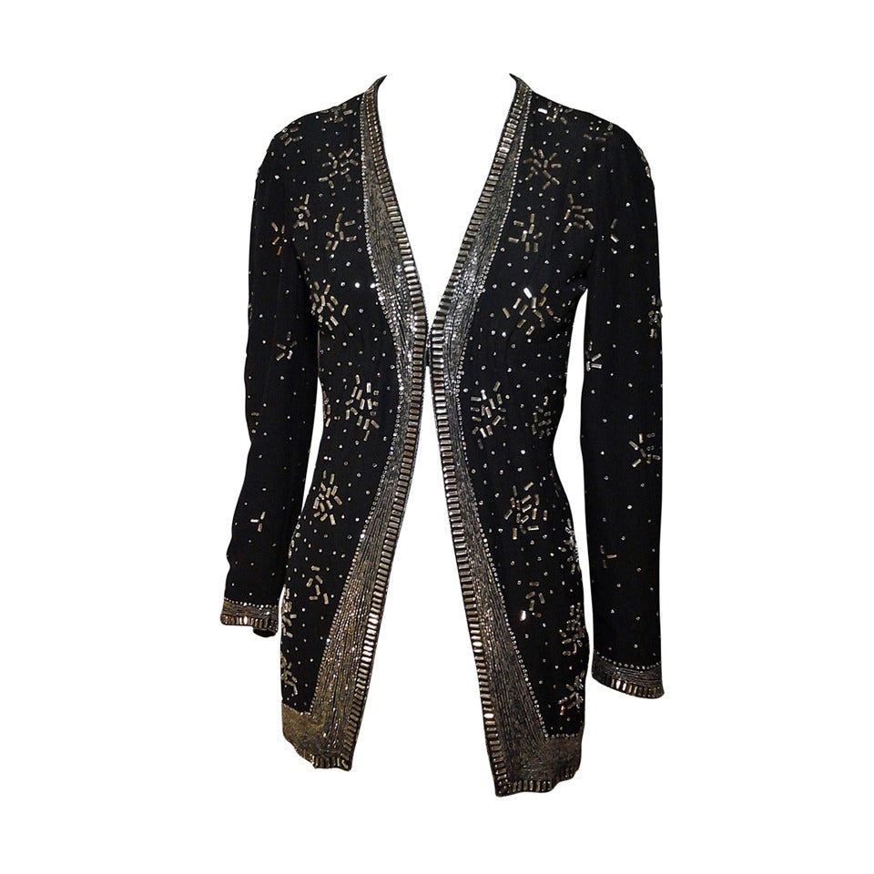 1960s Pauline Trigere Rhinestone Studded Evening Jacket