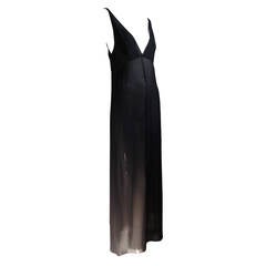 Chanel Charcoal Grey Sheer Rayon Slip Dress