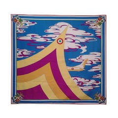 1973 Emilio Pucci Italian Air Force 50th Anniversary Commemorative Scarf 2