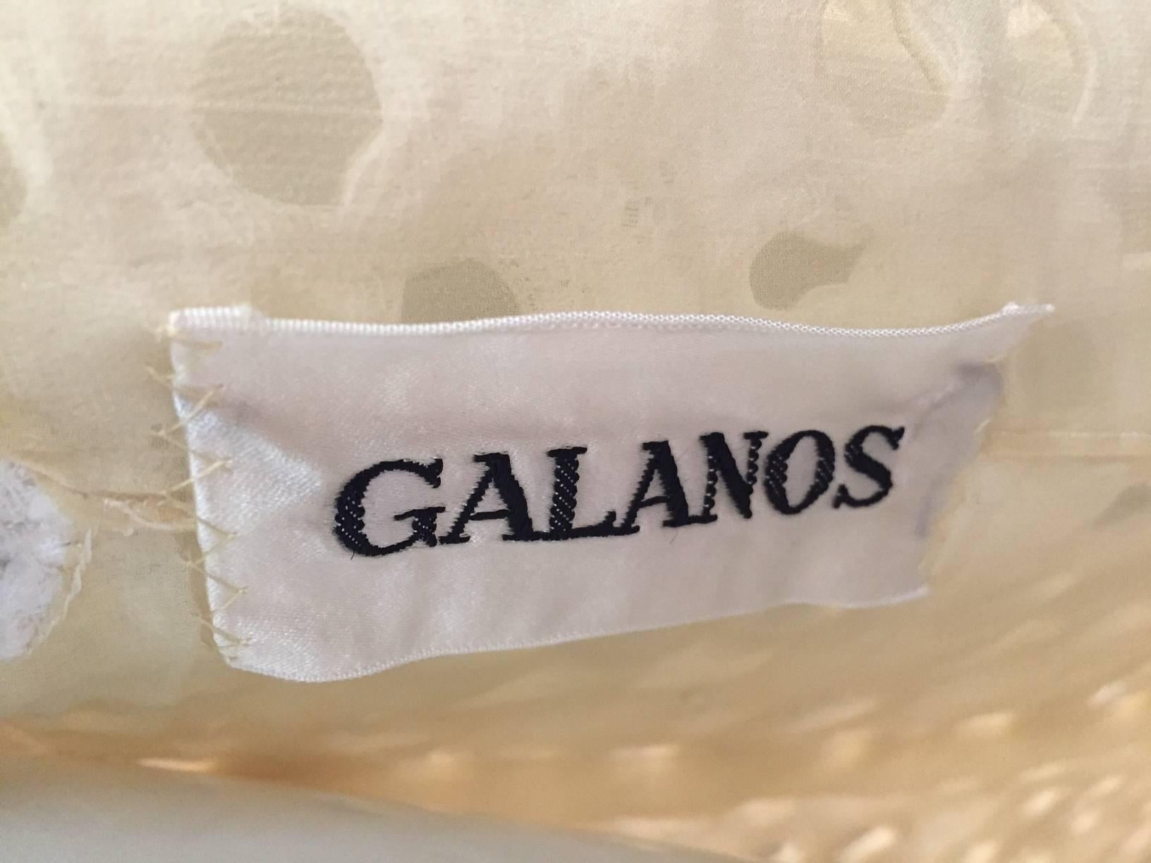Años 60 James Galanos Mod Crema Bordado Encaje Ojal Pantalón 3 Piezas 5