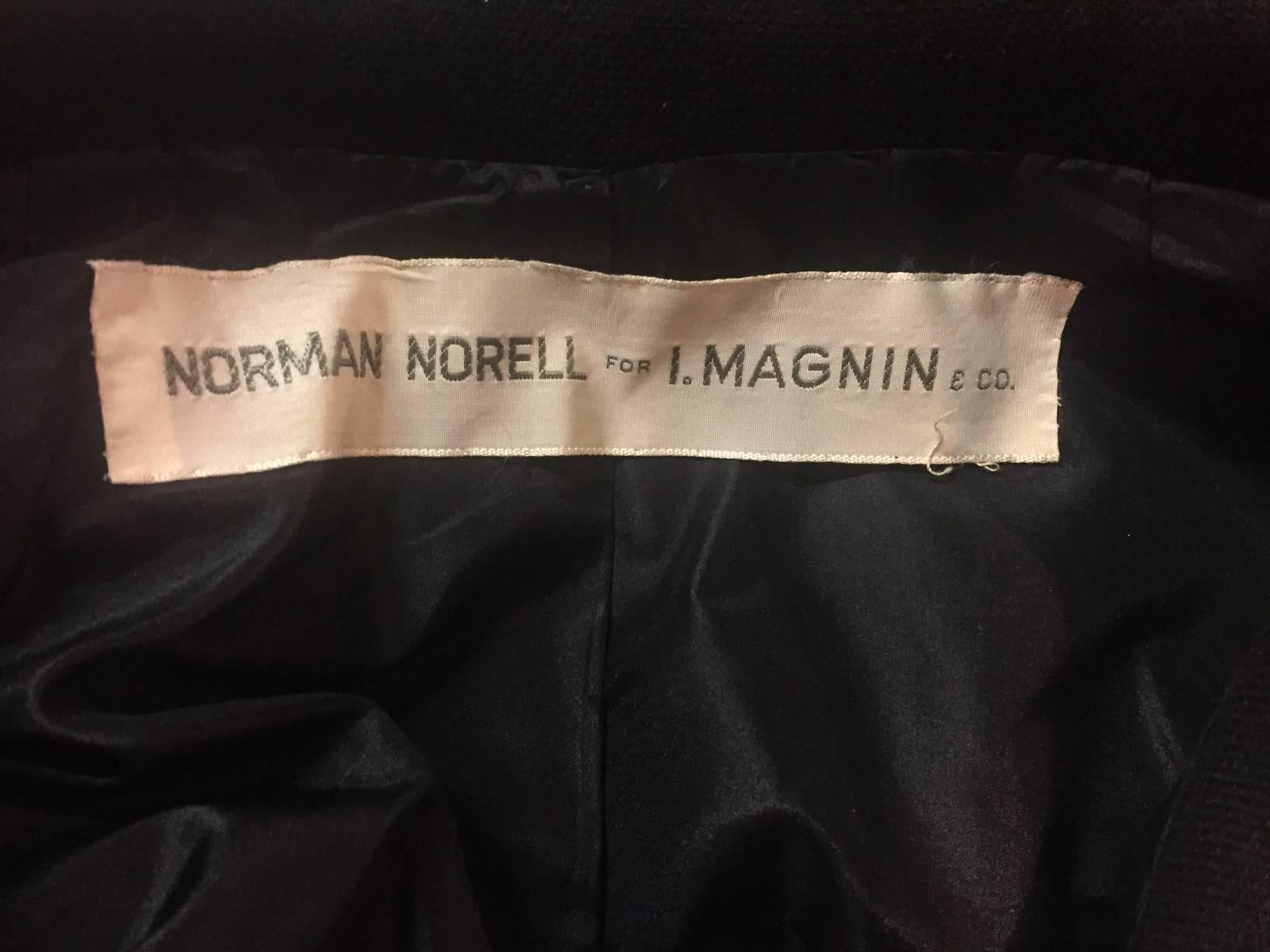 1960s Norman Norell Wool Flared Skirt and Double Breasted Bolero Jacket w/ Belt 1