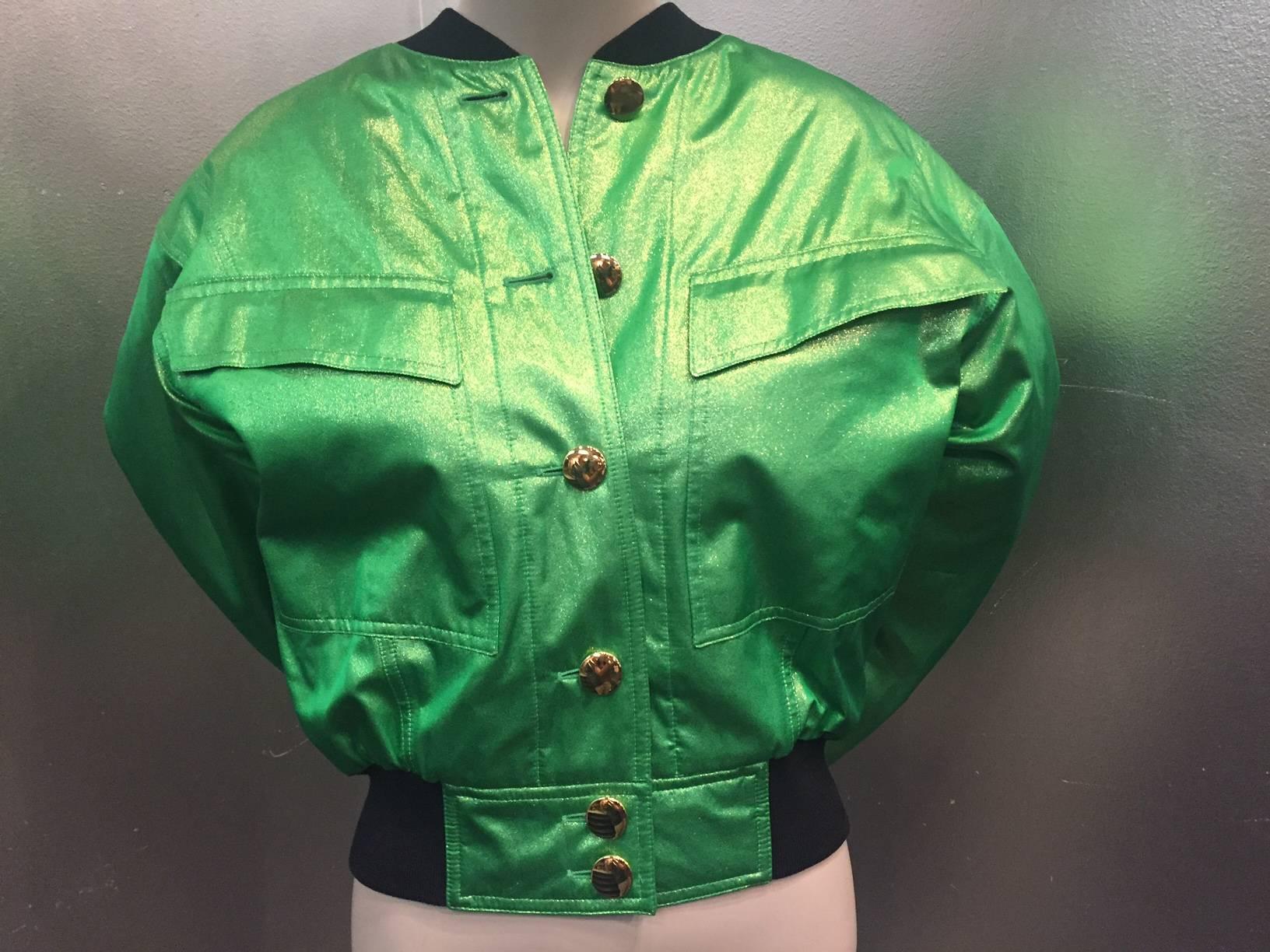 green silk jacket