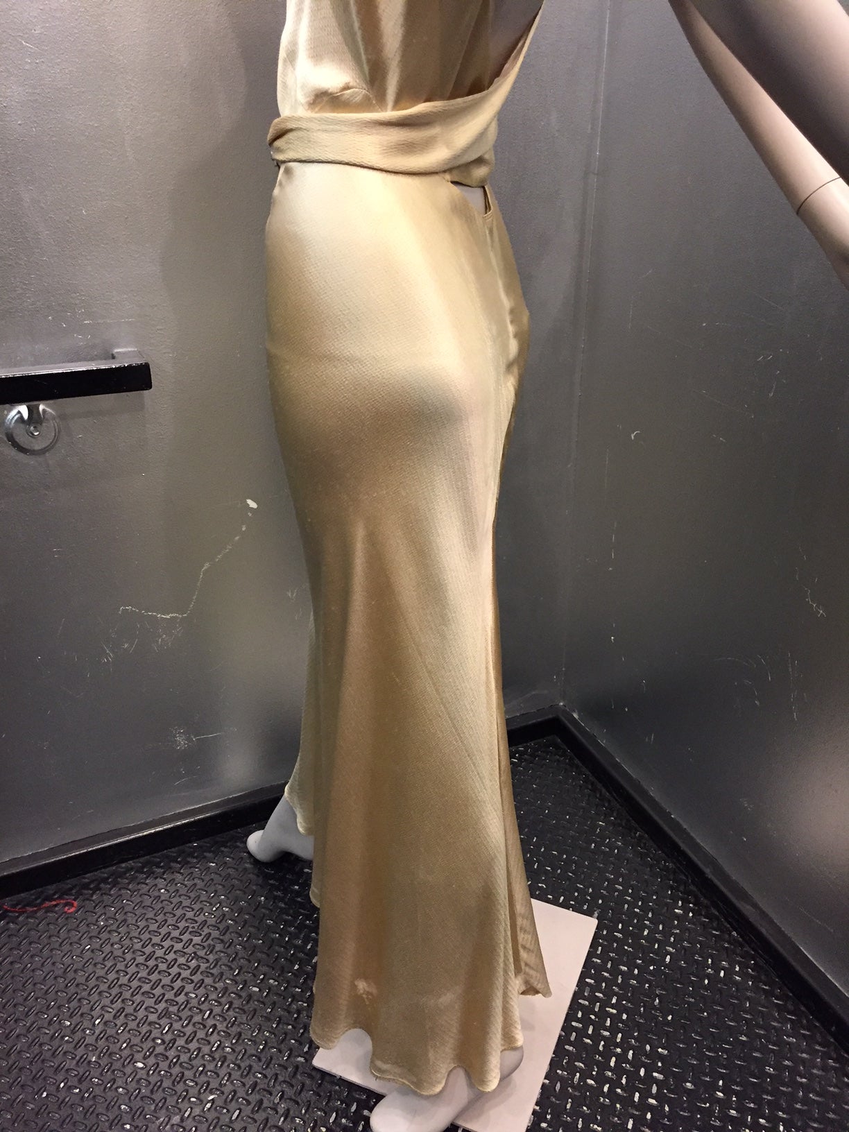 champagne silk gown