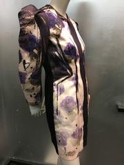Lanvin Runway Silk Hand-Painted Ombré Floral Dress Jacket w Shoulder Pleats