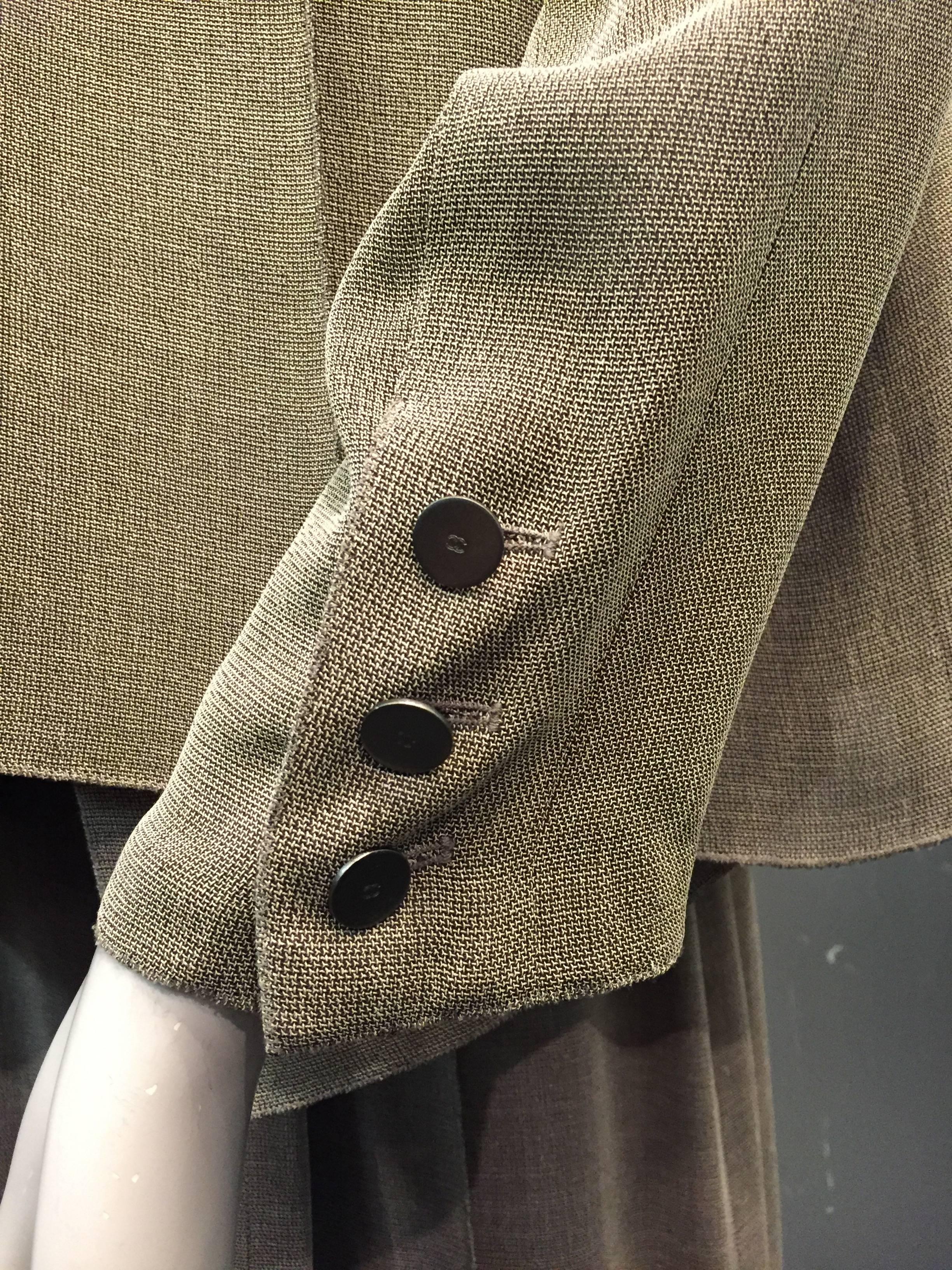 Women's Chanel Loden Green Summer 3-Piece Skirt Suit w/ High Slits
