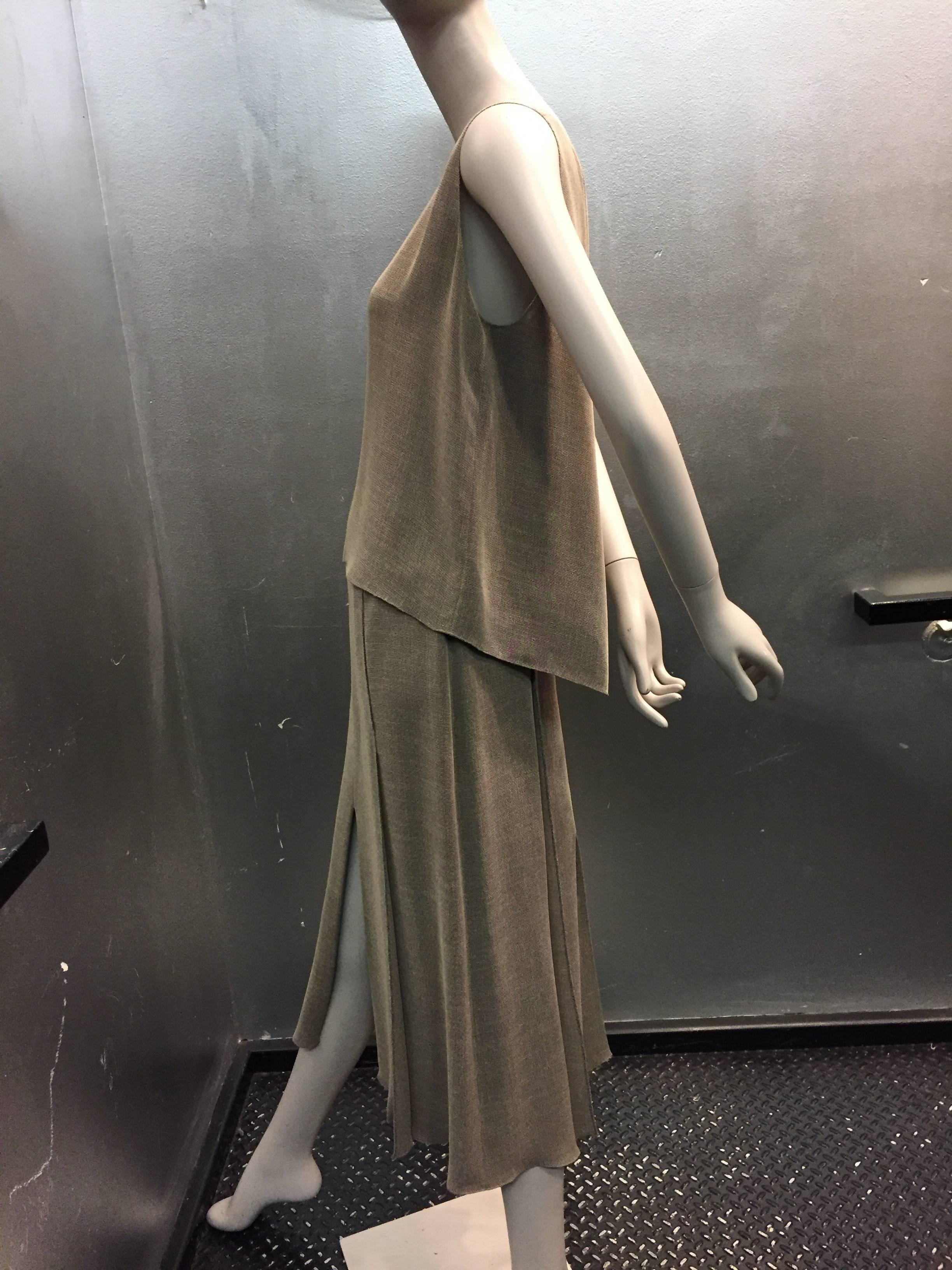 Chanel Loden Green Summer 3-Piece Skirt Suit w/ High Slits 1