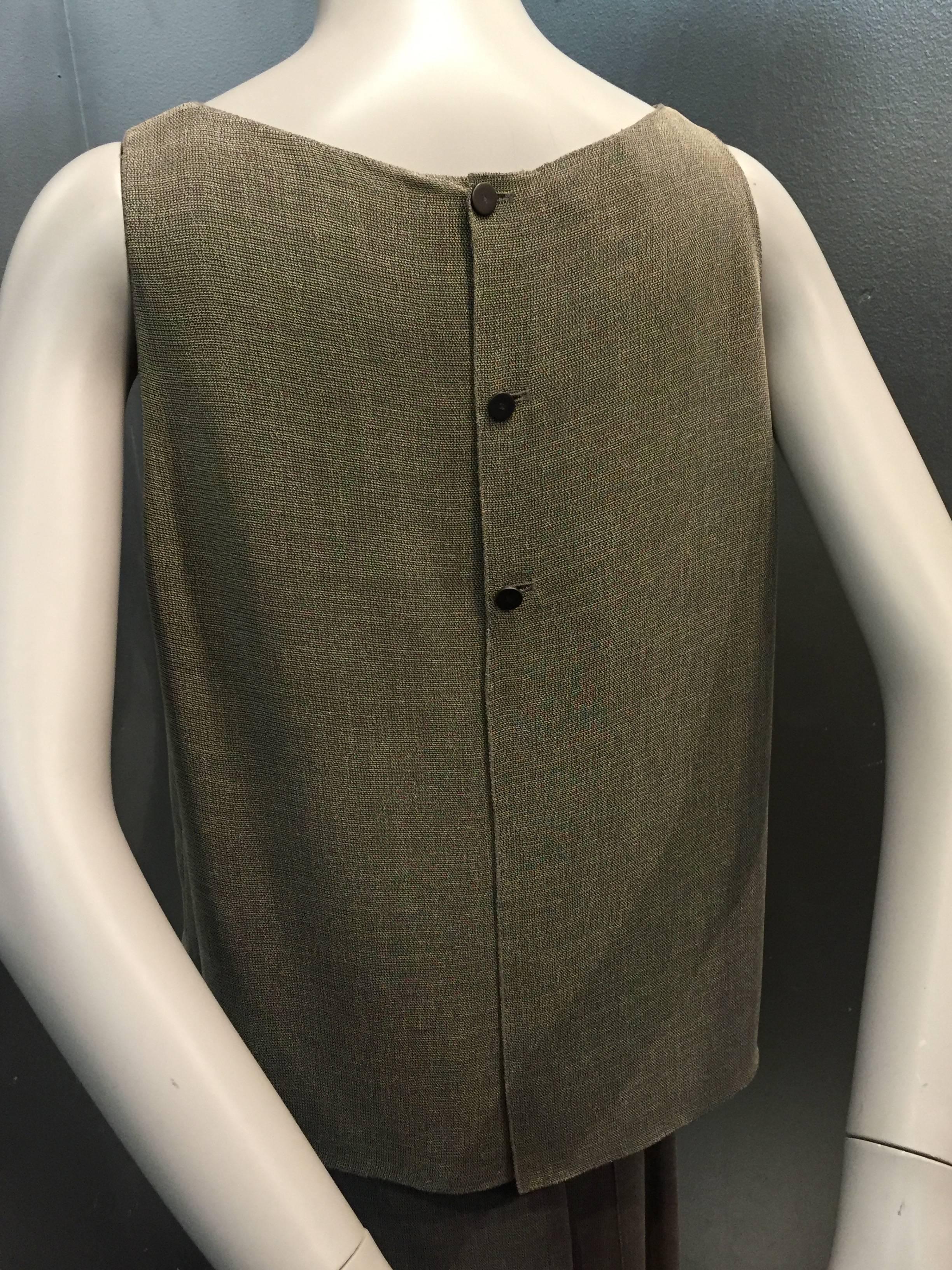 Chanel Loden Green Summer 3-Piece Skirt Suit w/ High Slits 2