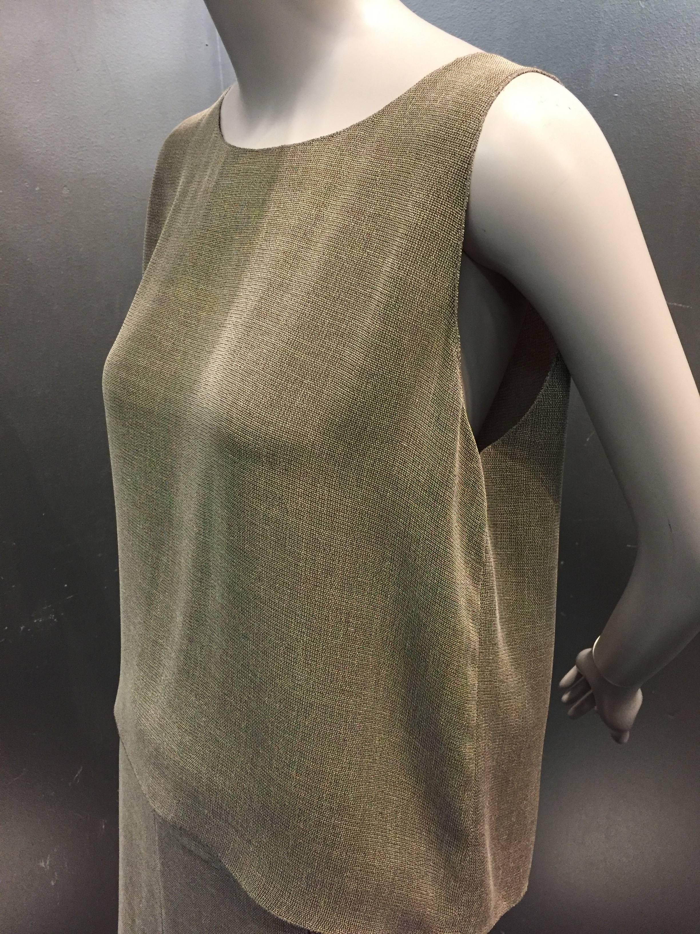 Chanel Loden Green Summer 3-Piece Skirt Suit w/ High Slits 3