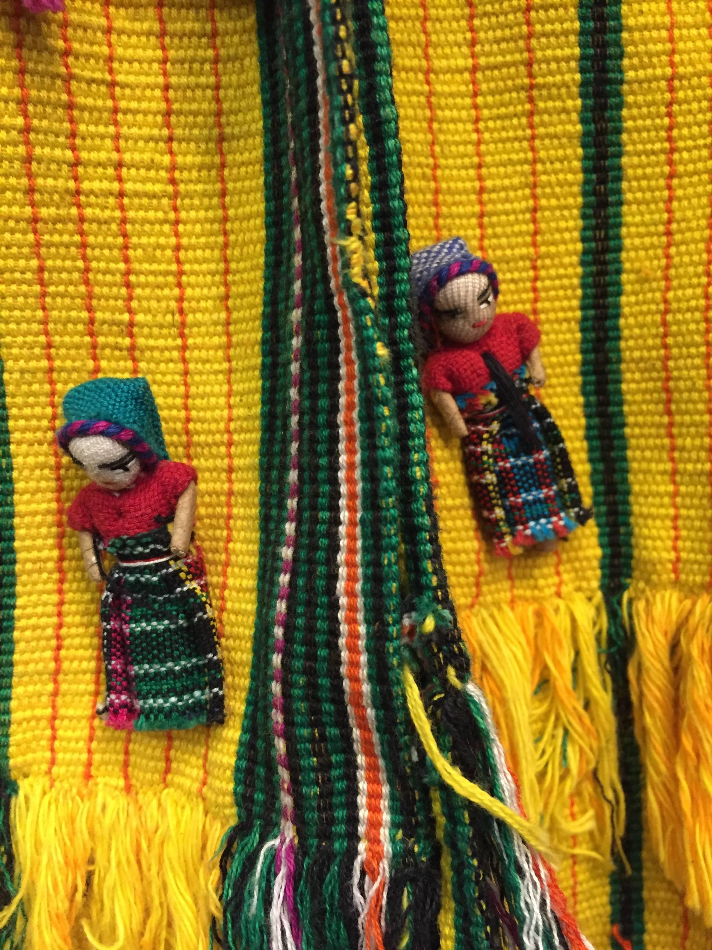 Black 2-Piece Hand-Woven Guatemalan Cotton Dress and Jacket w Cochina Dolls