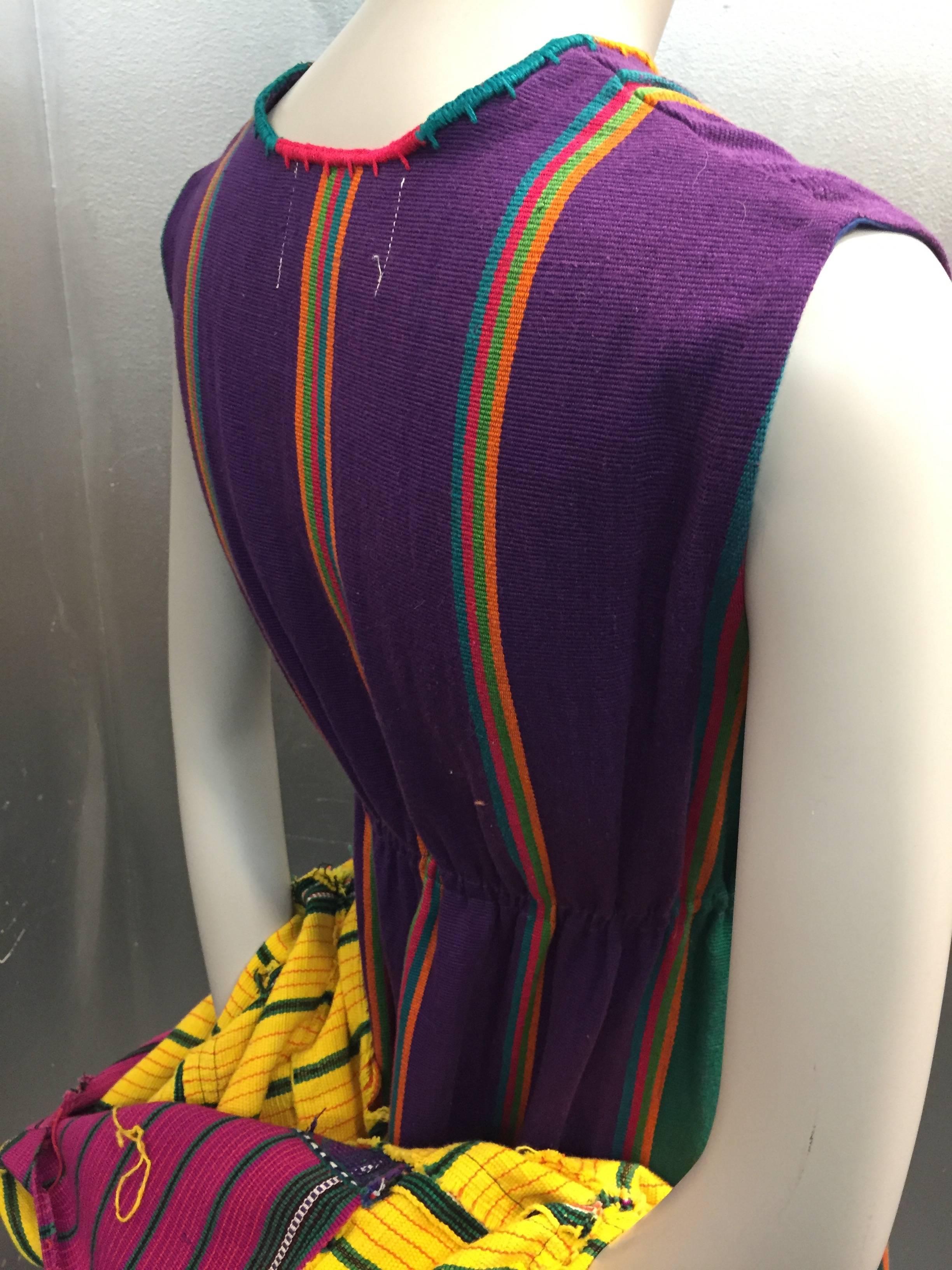 Women's 2-Piece Hand-Woven Guatemalan Cotton Dress and Jacket w Cochina Dolls
