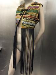 Dolce & Gabbana Paisley Lamé Brocade Vest w Rayon Fringe and Frog Closures
