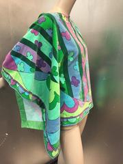 1960s Emilio Pucci Cotton Velveteen Poncho in Signature Pucci Print.