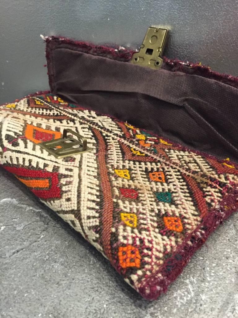 Women's or Men's Moroccan Antique Textile Clutch 