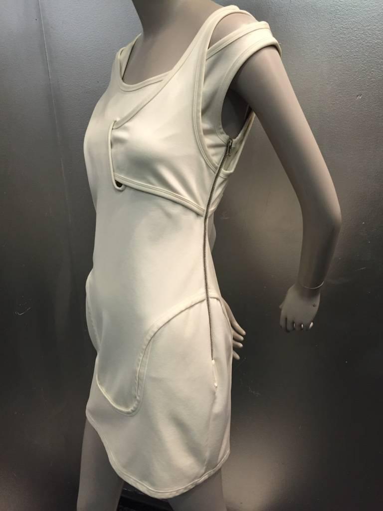 Alexander Wang Body-Conscious White Knit Banded Dress In Excellent Condition In Gresham, OR