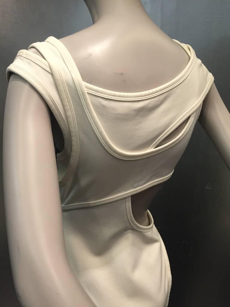 Women's Alexander Wang Body-Conscious White Knit Banded Dress