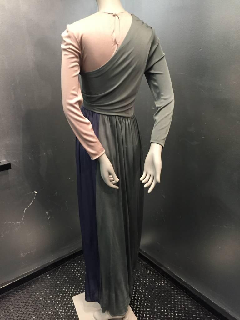 1970s Bill Blass Three-Tone Silk Jersey Draped Gown  2