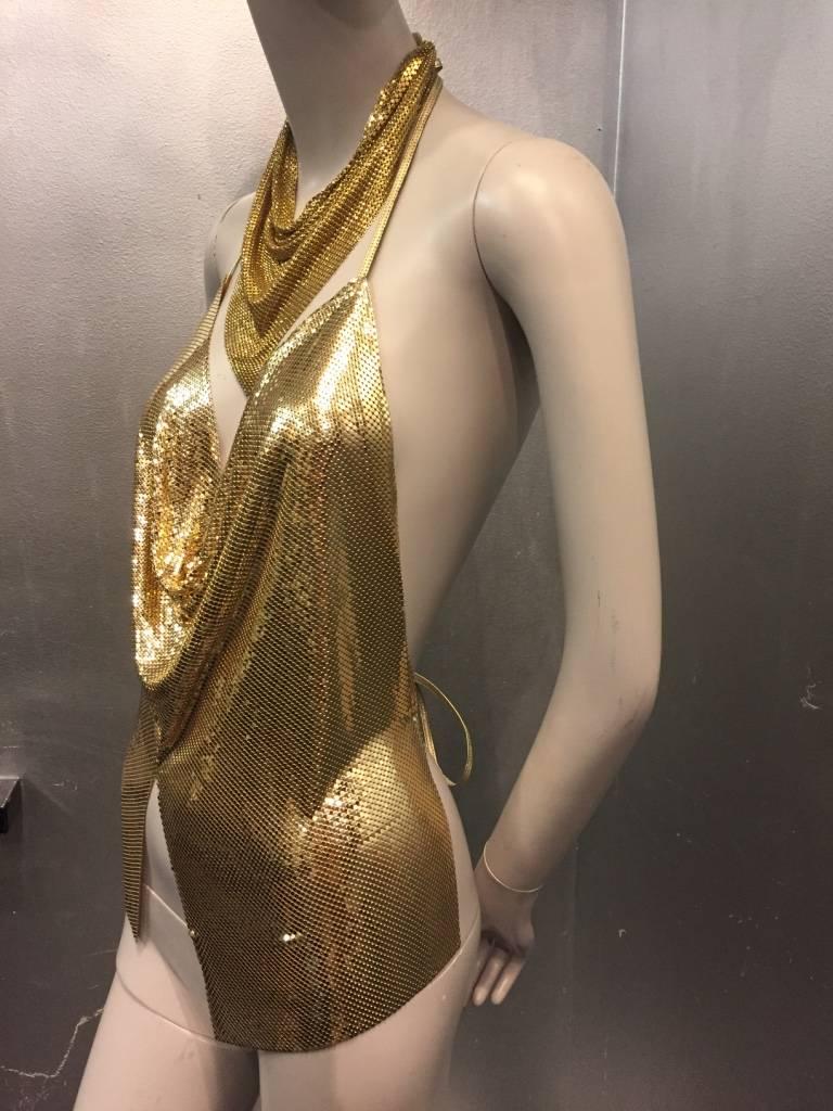 whiting and davis gold halter top