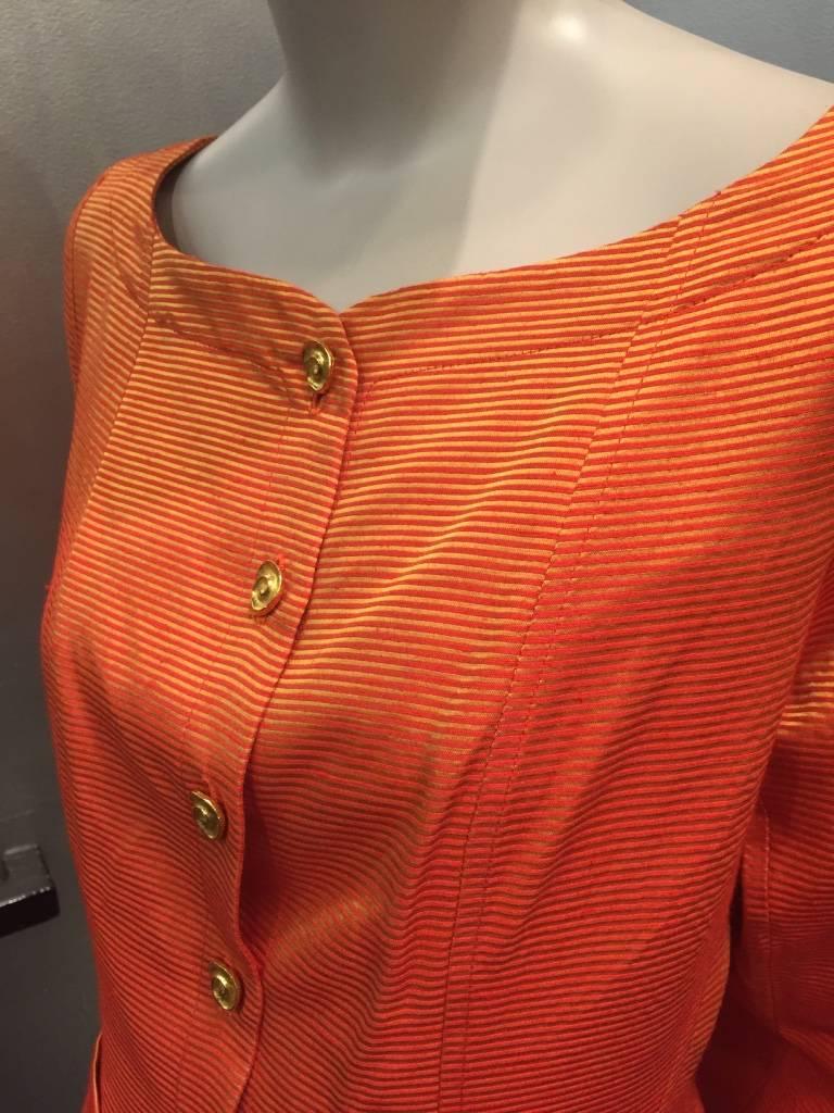 Red 1980s  Yves Saint Laurent Gold/Orange Faille Jacket