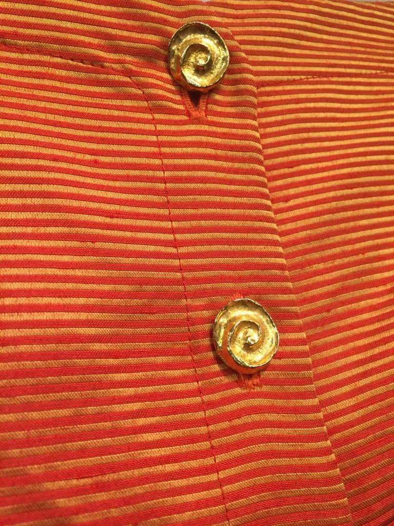 Women's 1980s  Yves Saint Laurent Gold/Orange Faille Jacket
