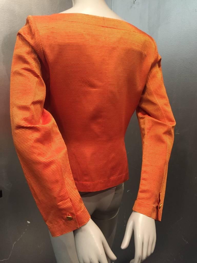 1980s  Yves Saint Laurent Gold/Orange Faille Jacket In Excellent Condition In Gresham, OR