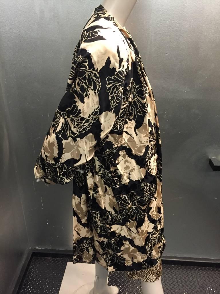 Women's 1980s Saint Romei Silk Jacquard Dress and Jacket Ensemble in Ecru and Black 