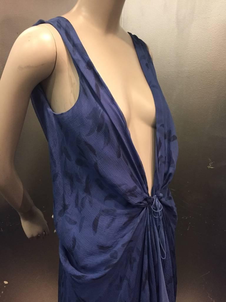 Donna Karan Cobalt and Royal Blue Silk Chiffon Slip Dress 2