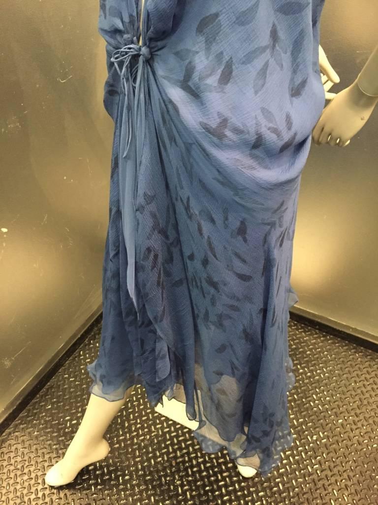 Donna Karan Cobalt and Royal Blue Silk Chiffon Slip Dress In New Condition In Gresham, OR