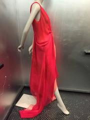 Donna Karan 2-Toned Silk Chiffon Plunging Slip Gown