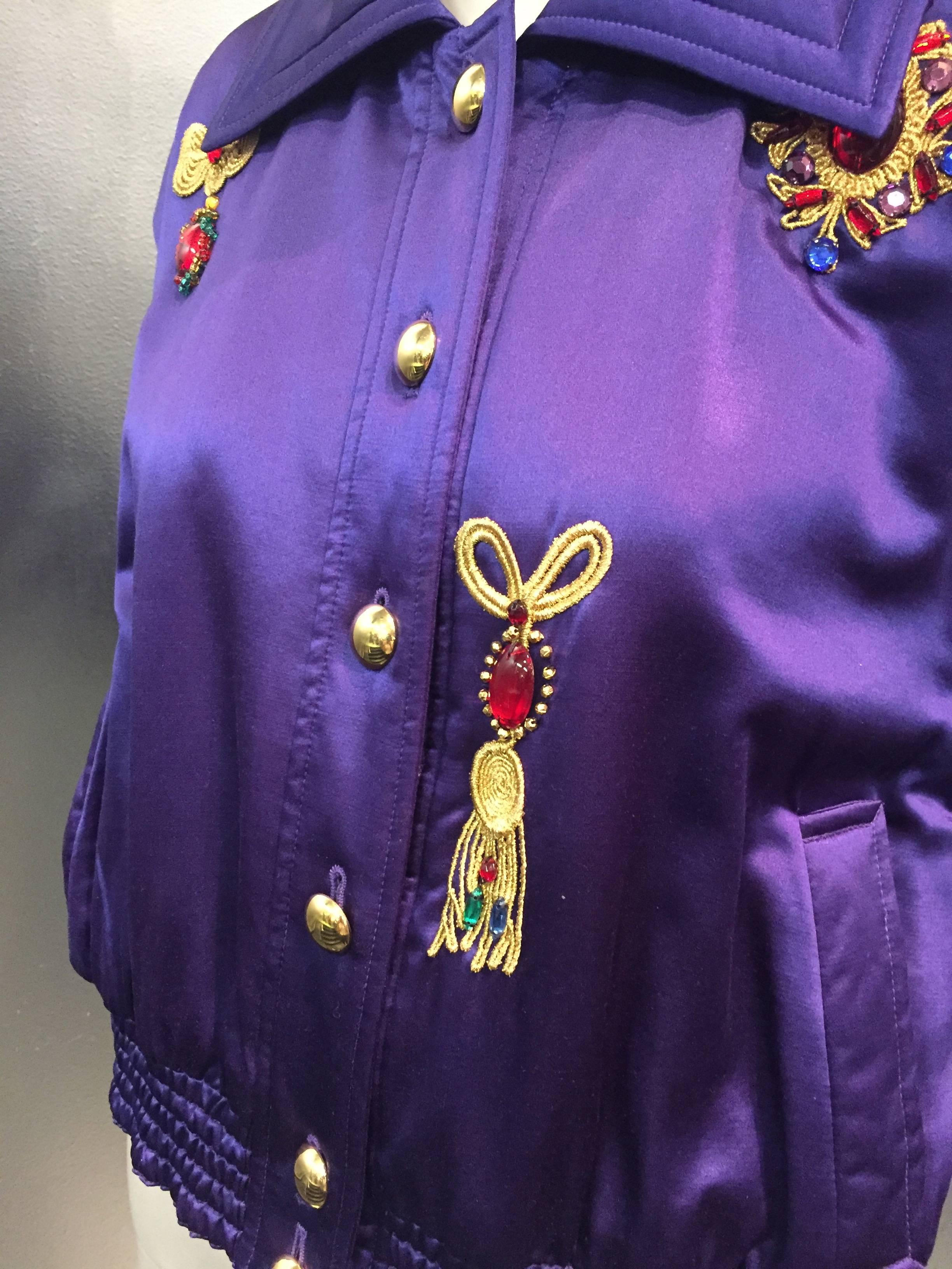 purple silk jacket