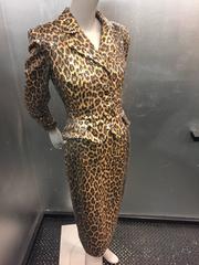 1980s Travilla Leopard Print Silk Skirt Suit Entirely Covered in Clear Sequins