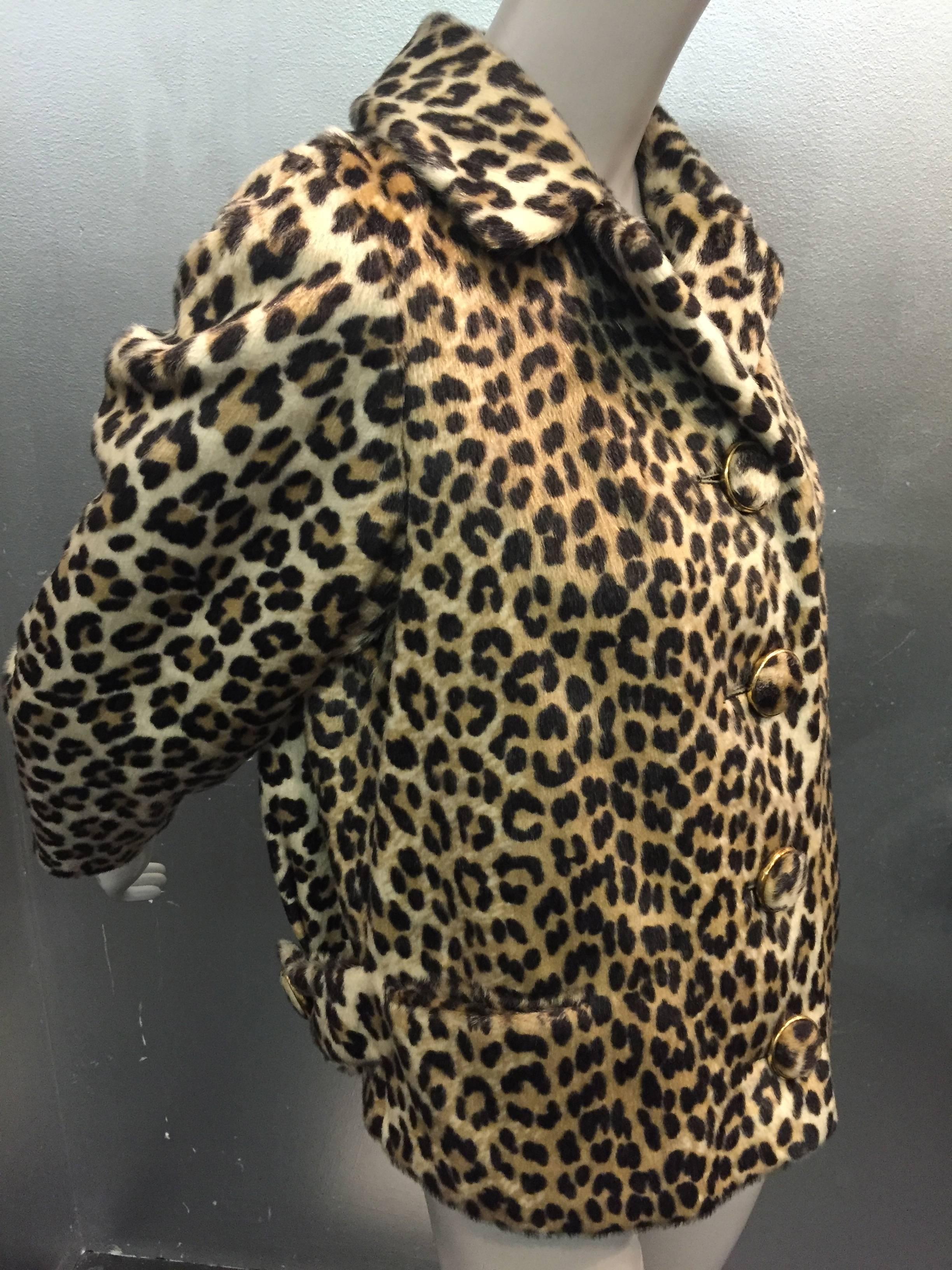 1950s Dan Millstein Fabulously Chic Faux Leopard 3/4 Sleeve Jacket In Excellent Condition In Gresham, OR
