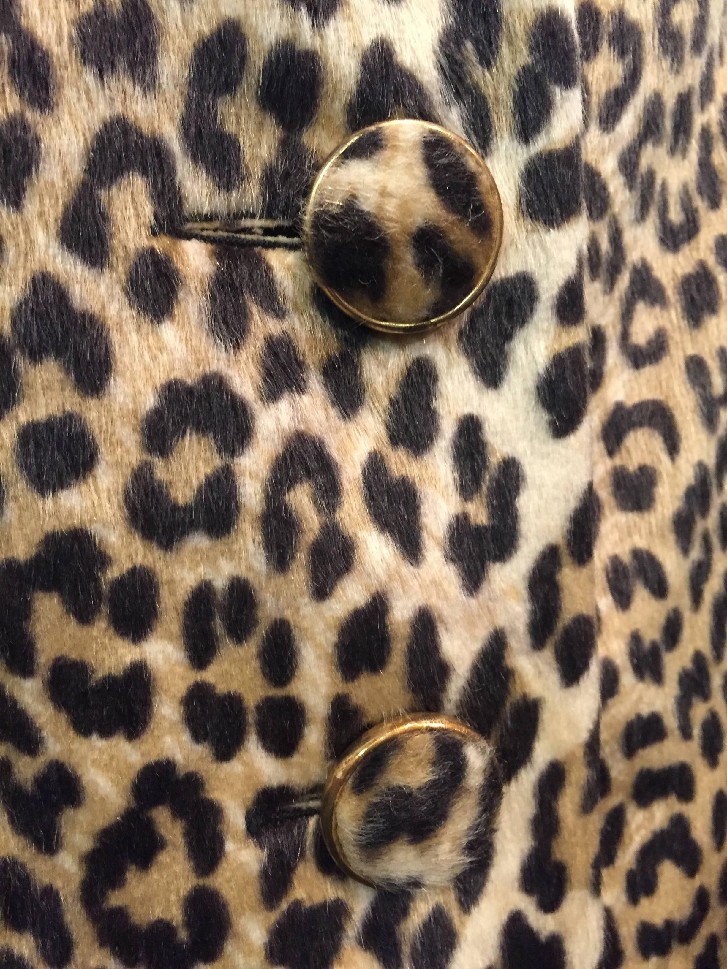Women's 1950s Dan Millstein Fabulously Chic Faux Leopard 3/4 Sleeve Jacket