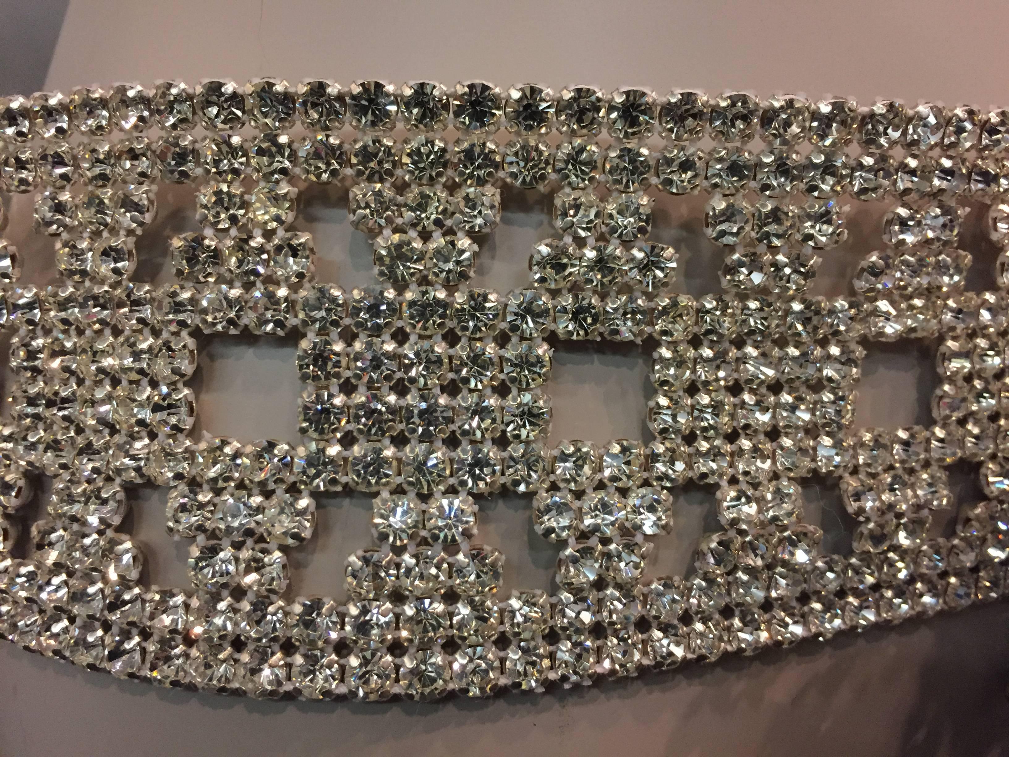 wide diamante belt