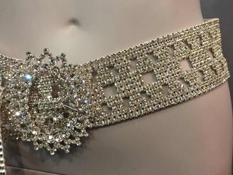 Wide Rhinestone Belt w Starburst Buckle at 1stDibs