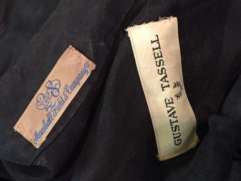 1950s Gustave Tassell Black Silk Cocktail Dress w Exposed Under-Skirt ...