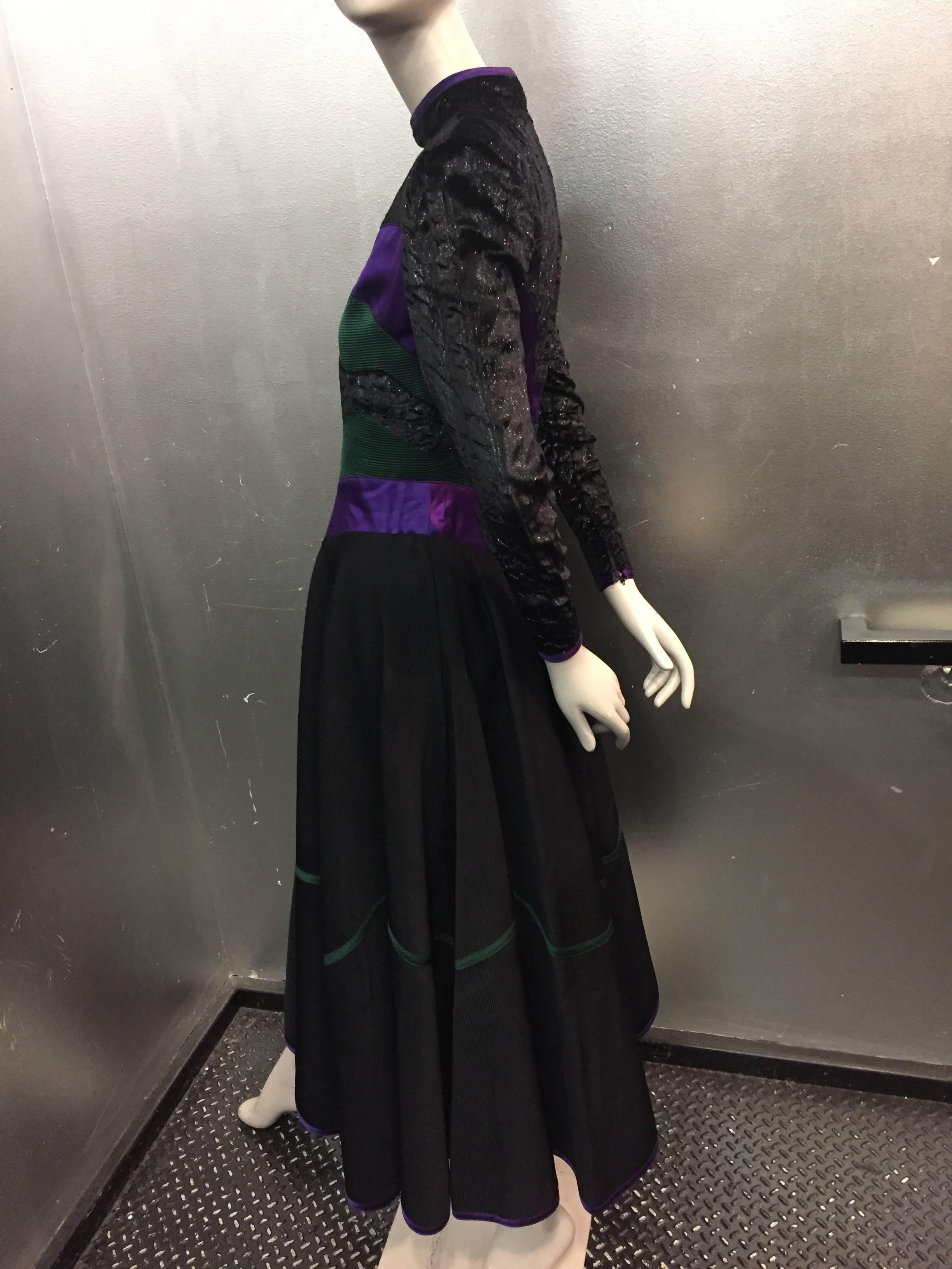 1990's Geoffrey Beene Sculpted Bodice Cocktail Dress W/ Full Skirt  In Excellent Condition In Gresham, OR