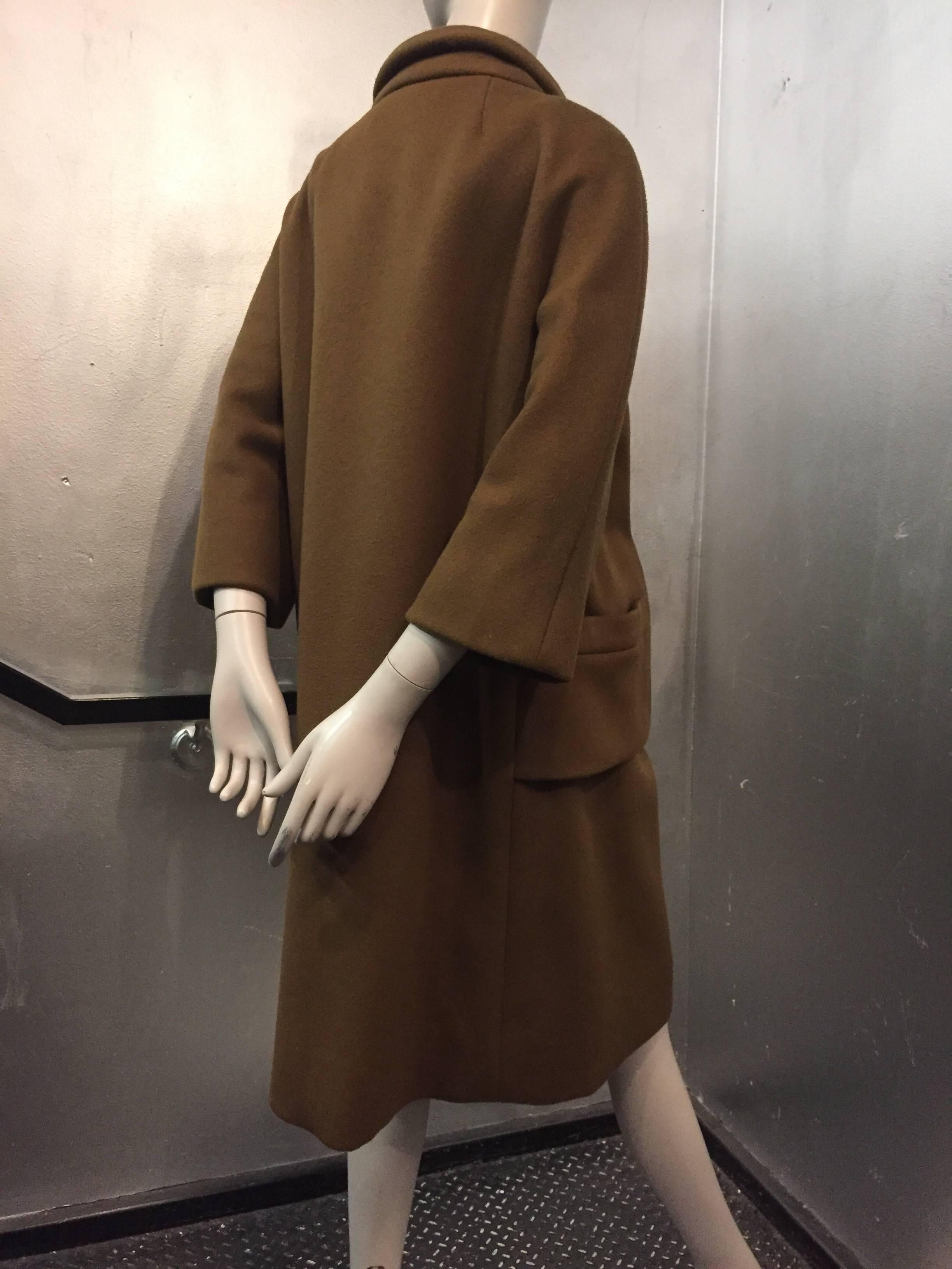 1960's Mod Olive Wool Coat With Braided Buttons 2