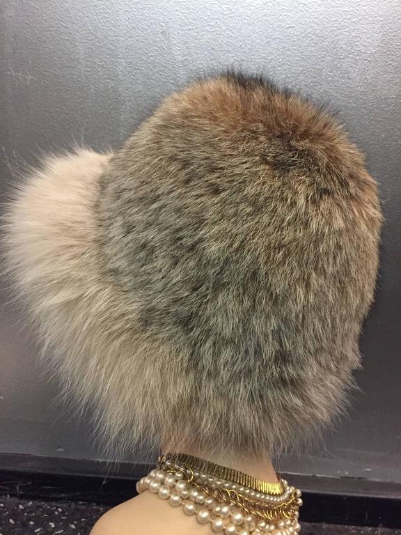 1970s Lynx Fur Hat in "Pith Helmet" Shape w Tufted Brim at 1stDibs