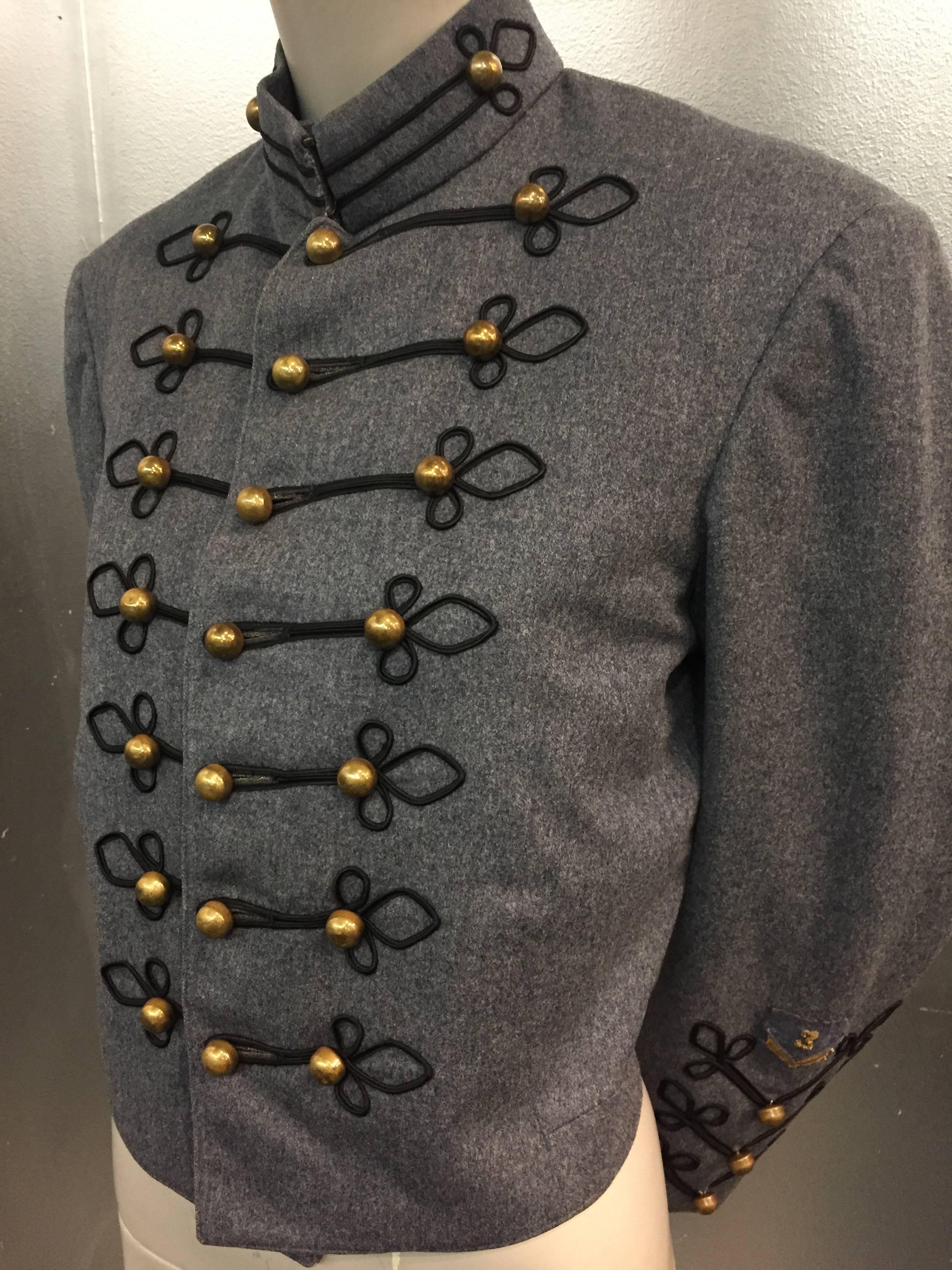 1950's Schiefer und schwarze Wolle Militär Band Jacke  im Zustand „Hervorragend“ im Angebot in Gresham, OR