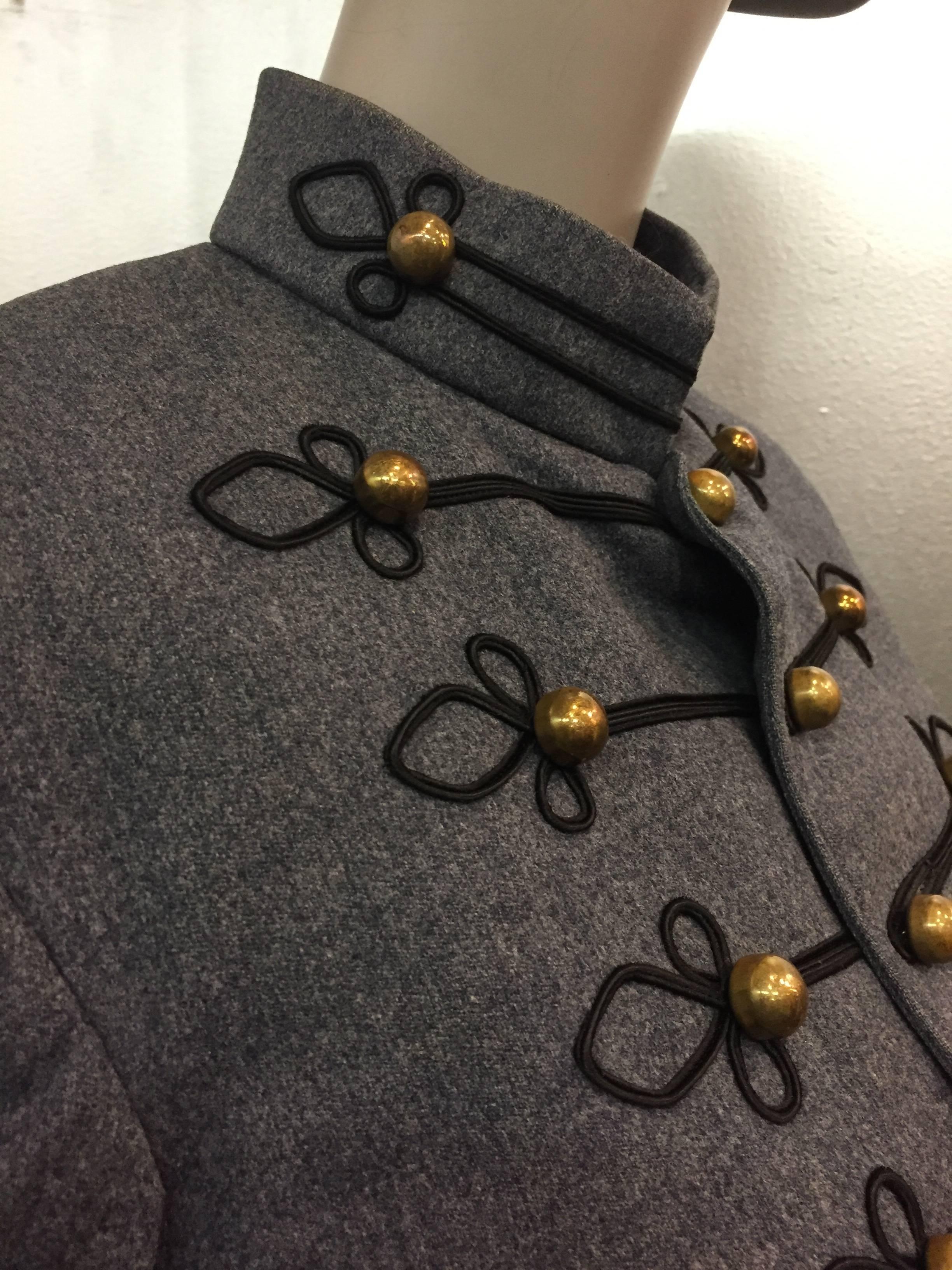 1950's Schiefer und schwarze Wolle Militär Band Jacke  für Damen oder Herren im Angebot