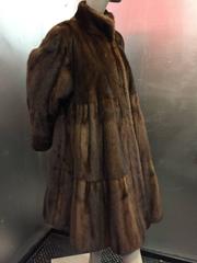 1980s Dennis Basso Reversible Wild Lunaraine Mink Stroller Coat